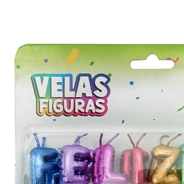 VELA FELIZ CUMPLEAÑOS MULTICOLOR PARTY IS ON C15 PZAS C.12